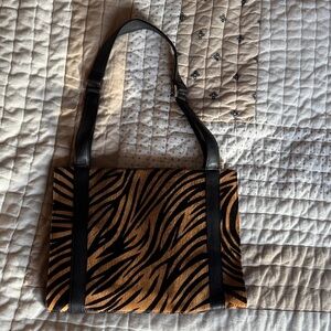 Vintage Enzo Angiolini Animal Print Calf hair & leather Bag